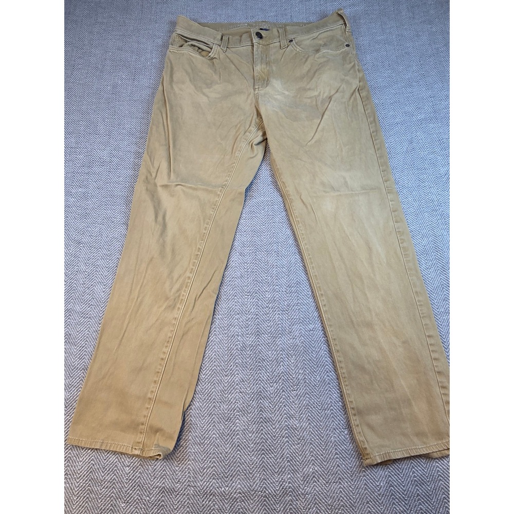 Marc Anthony Flex+ Slim Straight Pants Mens 34x30 Khaki Tan Stretch Chino